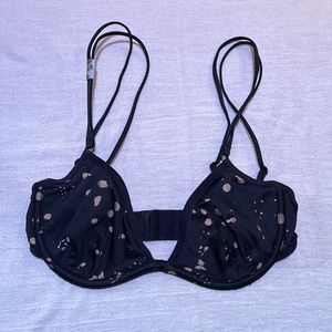 Free People Intimately Underwire bra - black spotted unlined bra -32B NWOT